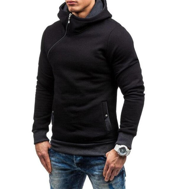 OBLIQUE ZIPPER SWEATSHIRT